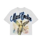 Mixe Demotion Blue Rhinestone Cropped Shirts