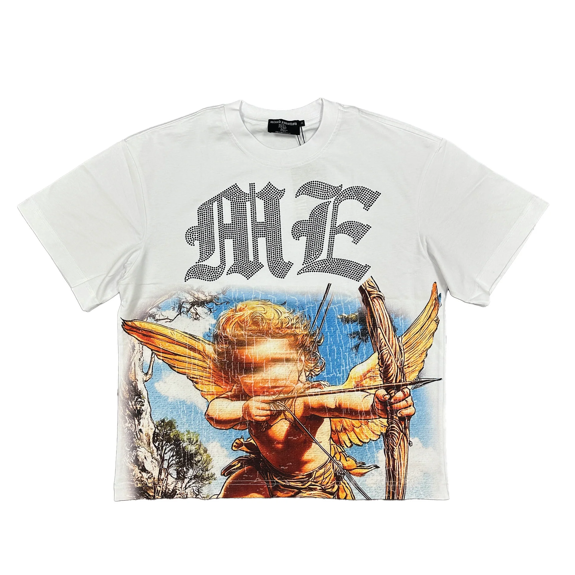 Mixe Demotion White Angel Rhinestone Tee Mixe Demotion White Angel Rhinestone Tee