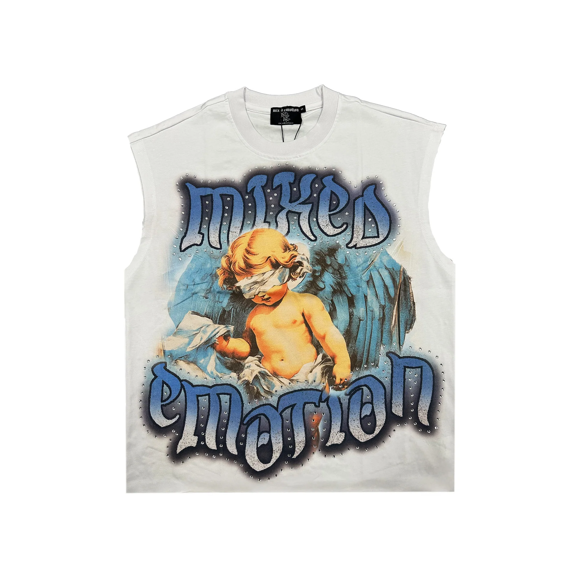 Mixe demotion white Angel sleeveless tee Mixe demotion white Angel sleeveless tee