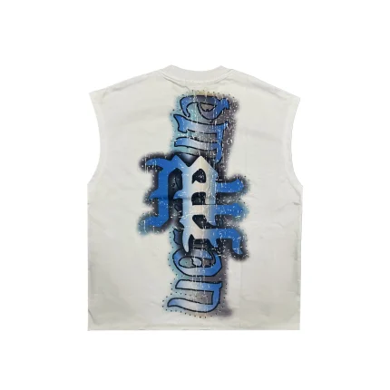 Mixe demotion white Angel sleeveless tee