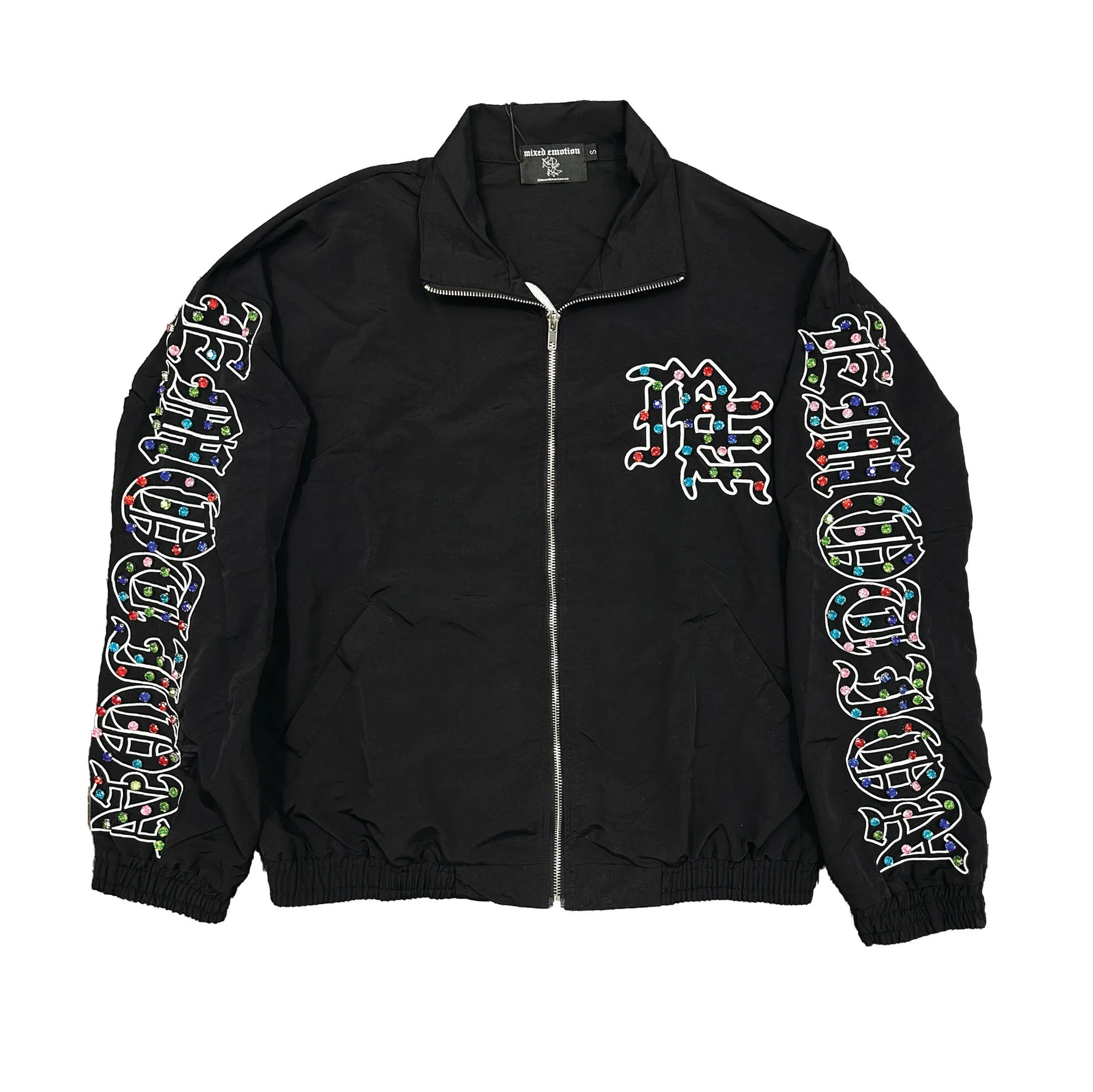 Mixed Emotion Rhinestone Nylon Jacket Mixed Emotion Rhinestone Nylon Jacket